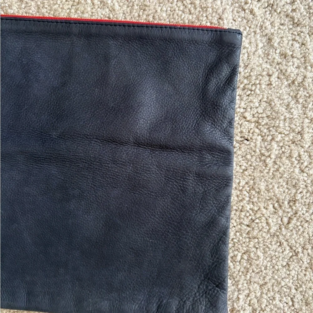 CLARE V. Los Angeles Anthropologie casual Navy blue suede clutch handheld purse